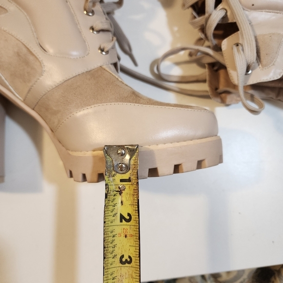 PRETTYLITTLERHING Melora Beige Lace up Heeles Booties size 8 M - Picture 8 of 14